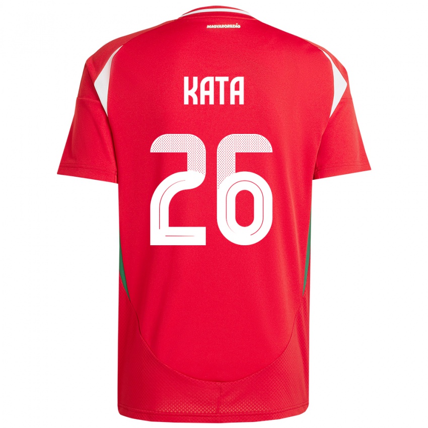 Heren Hongarije Mihály Kata #26 Rood Thuisshirt Thuistenue 24-26 T-Shirt