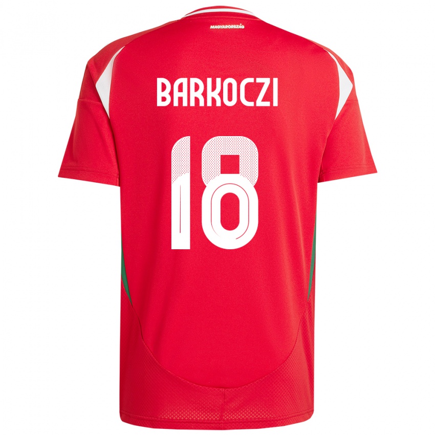 Heren Hongarije Barnabás Barkóczi #18 Rood Thuisshirt Thuistenue 24-26 T-Shirt