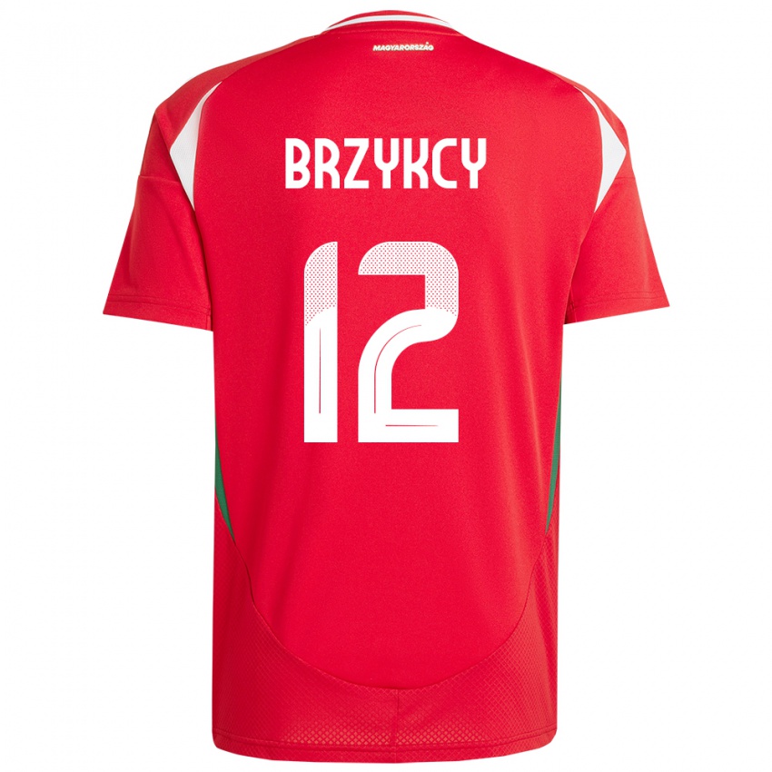 Heren Hongarije Lauren Brzykcy #12 Rood Thuisshirt Thuistenue 24-26 T-Shirt