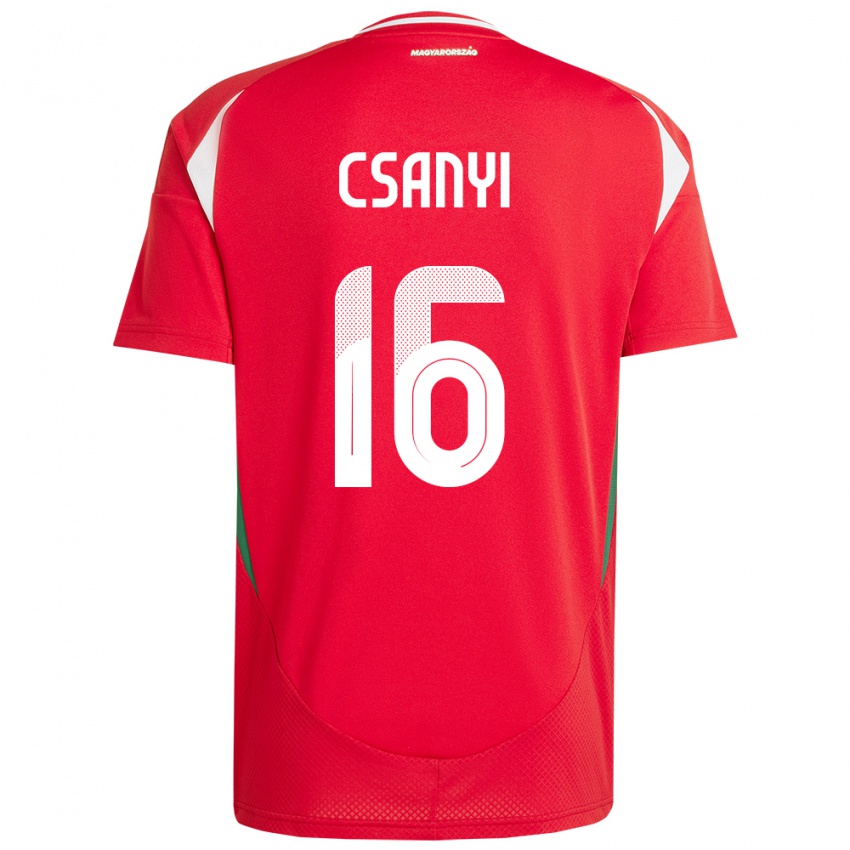 Heren Hongarije Diána Csányi #16 Rood Thuisshirt Thuistenue 24-26 T-Shirt