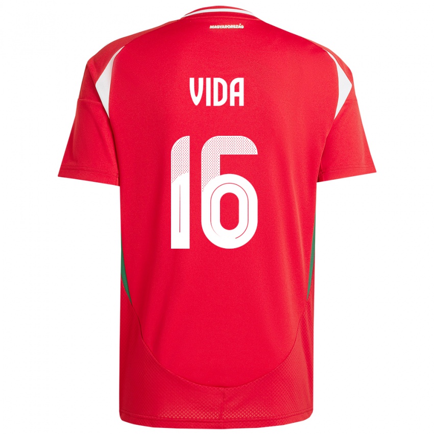 Heren Hongarije Boglárka Vida #16 Rood Thuisshirt Thuistenue 24-26 T-Shirt