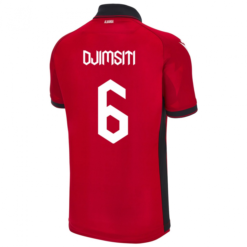 Heren Albanië Berat Djimsiti #6 Rood Thuisshirt Thuistenue 24-26 T-Shirt