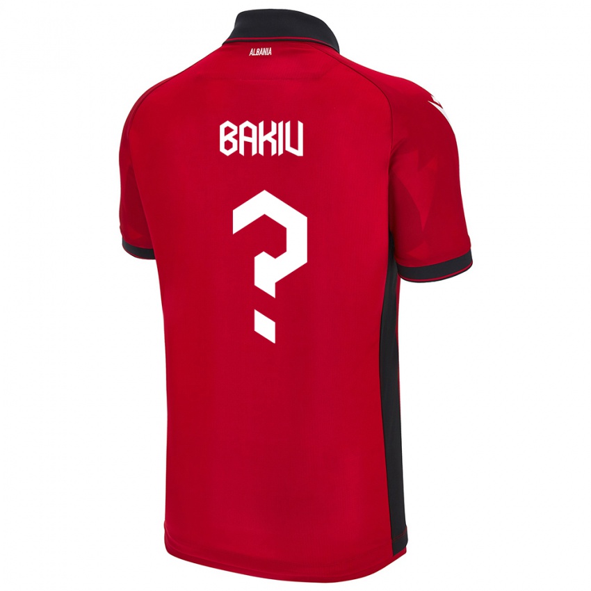 Heren Albanië Ernesto Bakiu #0 Rood Thuisshirt Thuistenue 24-26 T-Shirt