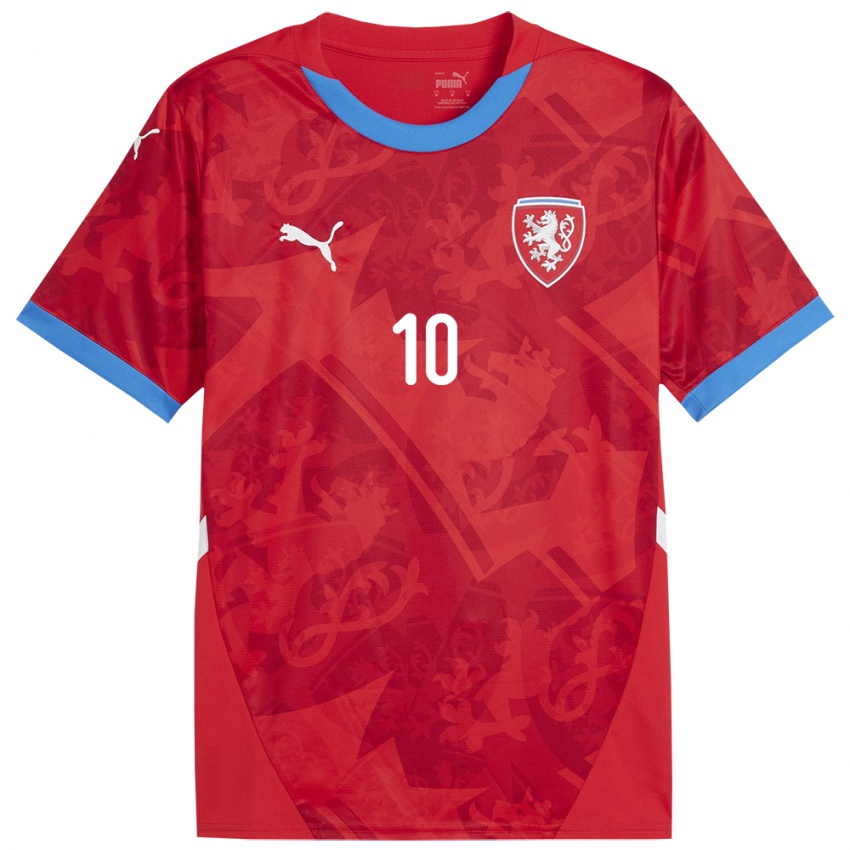 Heren Tsjechië Kristýna Růžičková #10 Rood Thuisshirt Thuistenue 24-26 T-Shirt