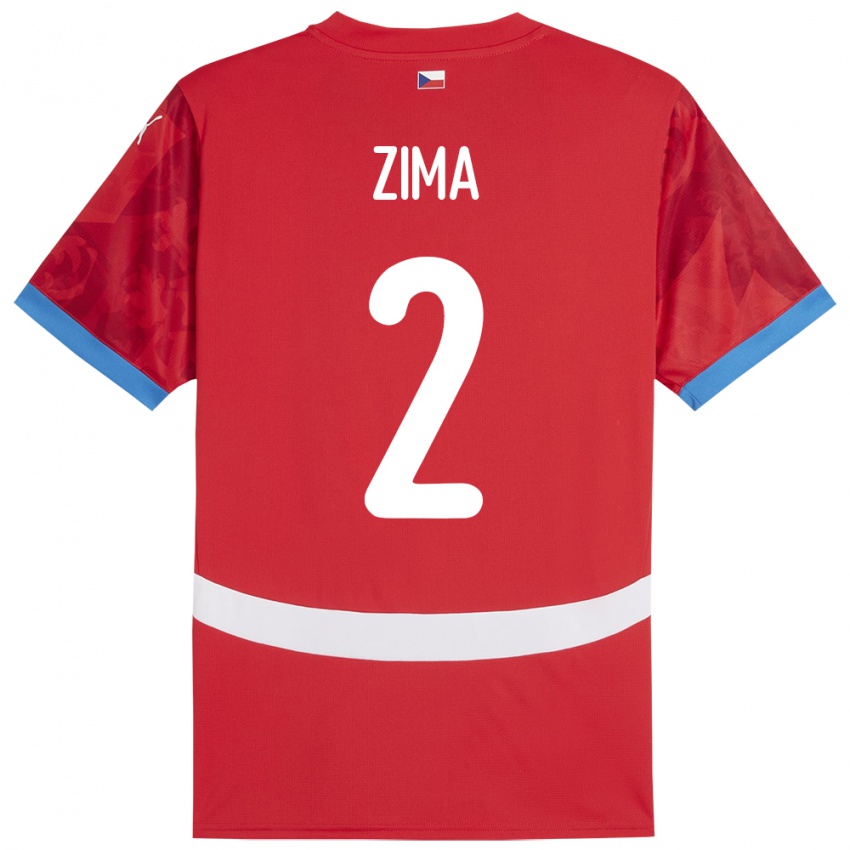 Heren Tsjechië David Zima #2 Rood Thuisshirt Thuistenue 24-26 T-Shirt