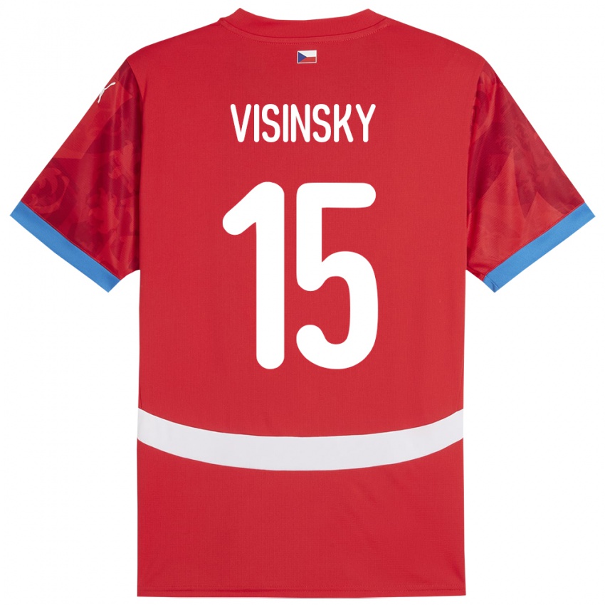 Heren Tsjechië Denis Visinsky #15 Rood Thuisshirt Thuistenue 24-26 T-Shirt