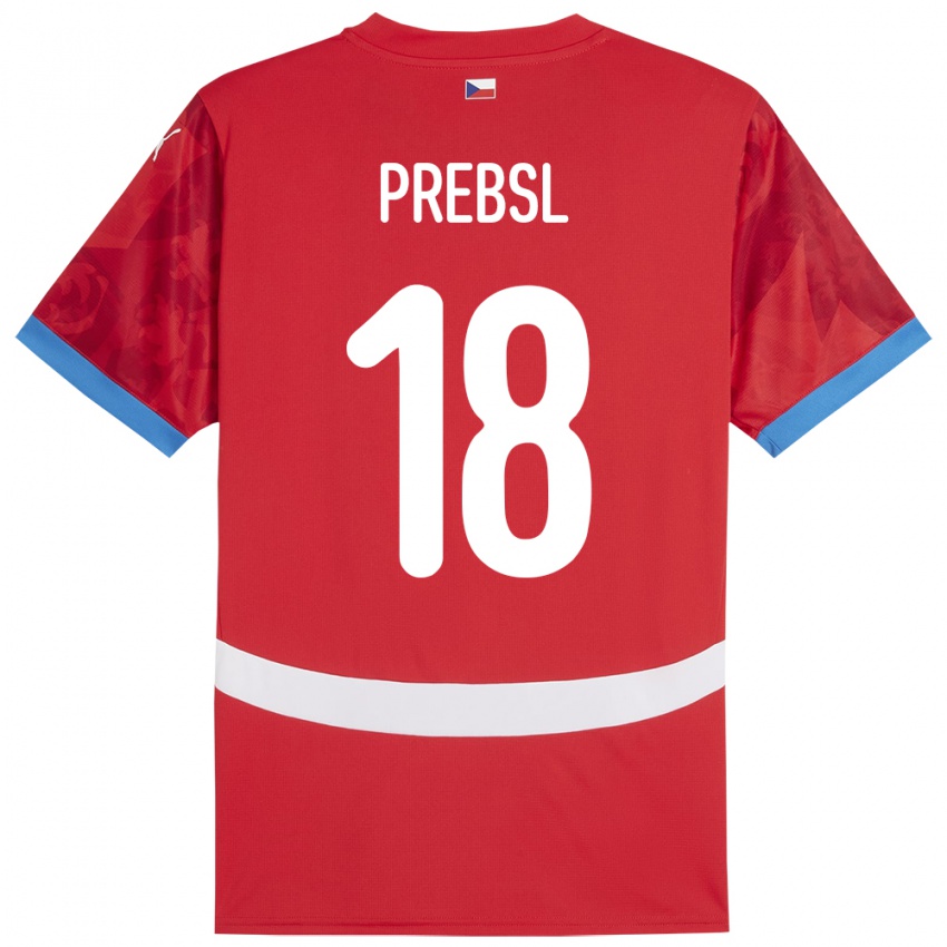 Heren Tsjechië Filip Prebsl #18 Rood Thuisshirt Thuistenue 24-26 T-Shirt