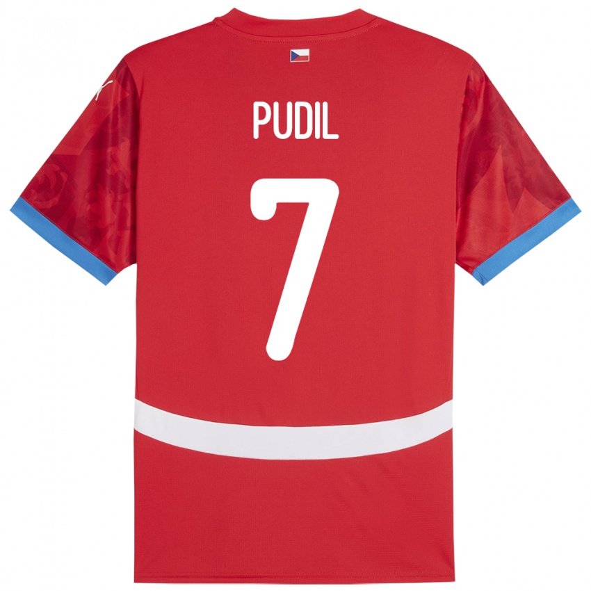 Heren Tsjechië Adam Pudil #7 Rood Thuisshirt Thuistenue 24-26 T-Shirt