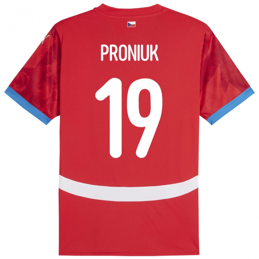 Heren Tsjechië Adam Proniuk #19 Rood Thuisshirt Thuistenue 24-26 T-Shirt