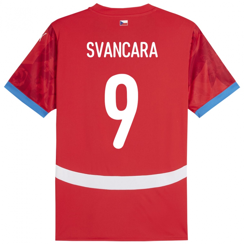 Heren Tsjechië Daniel Svancara #9 Rood Thuisshirt Thuistenue 24-26 T-Shirt