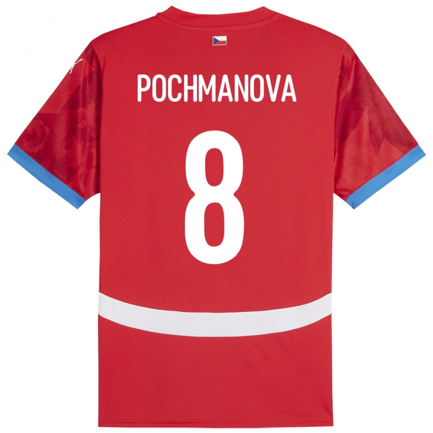 Heren Tsjechië Aneta Pochmanová #8 Rood Thuisshirt Thuistenue 24-26 T-Shirt