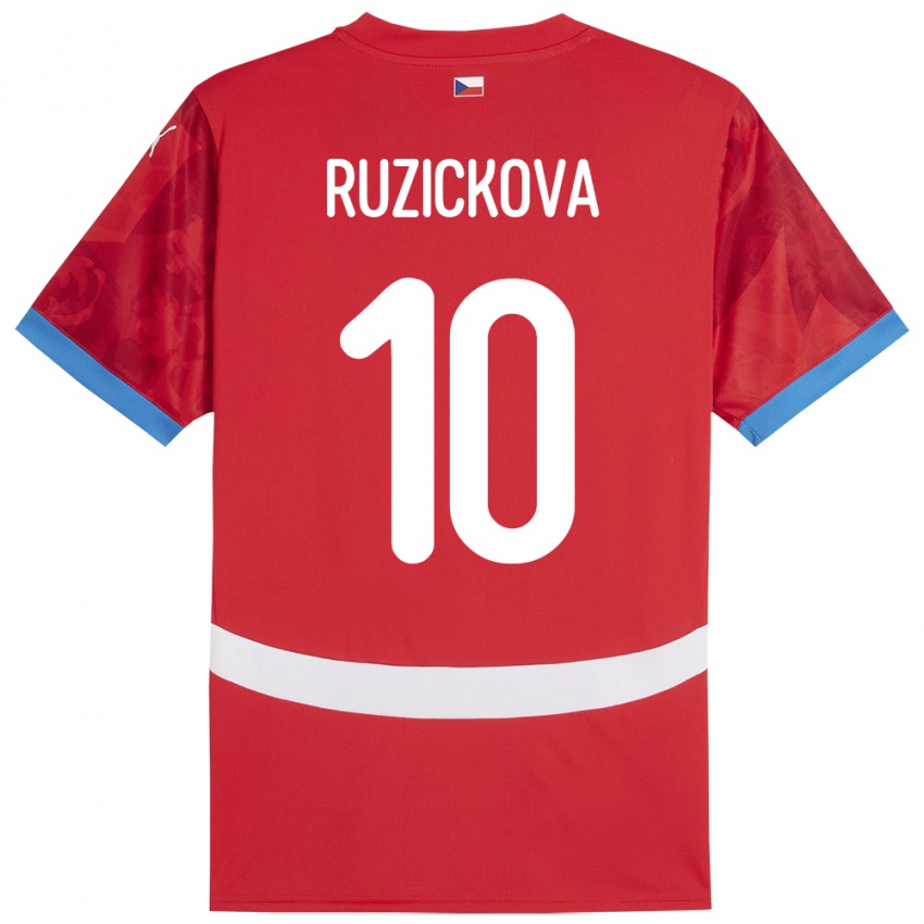 Heren Tsjechië Kristýna Růžičková #10 Rood Thuisshirt Thuistenue 24-26 T-Shirt