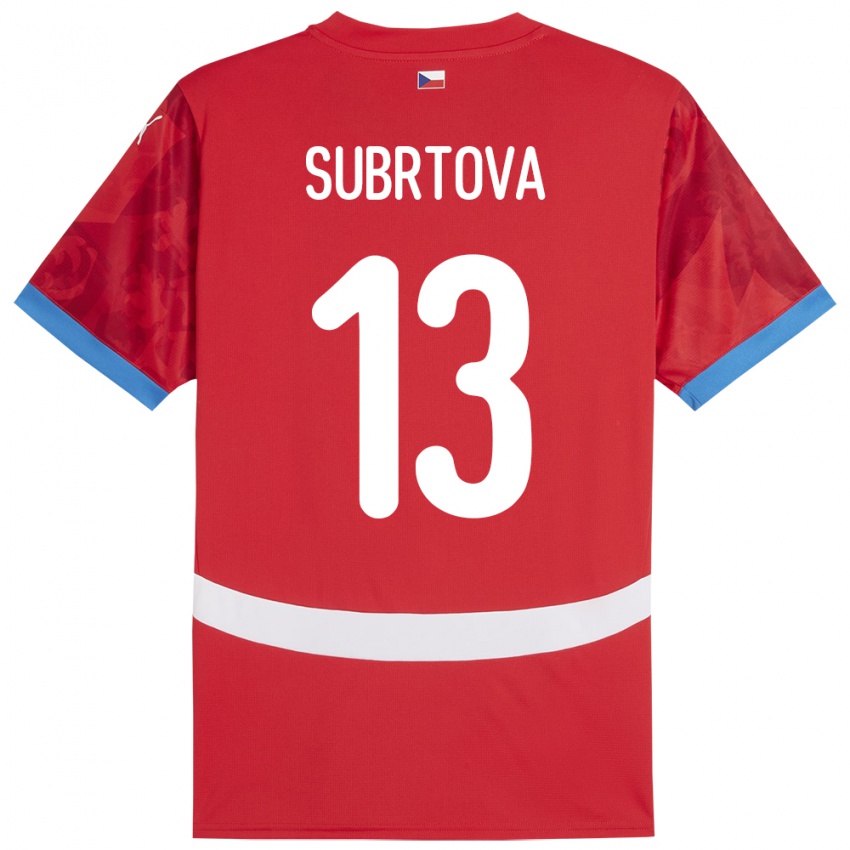 Heren Tsjechië Anna Šubrtová #13 Rood Thuisshirt Thuistenue 24-26 T-Shirt