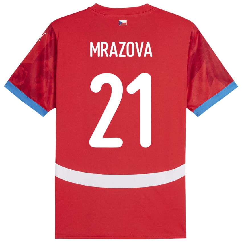 Heren Tsjechië Miroslava Mrázová #21 Rood Thuisshirt Thuistenue 24-26 T-Shirt