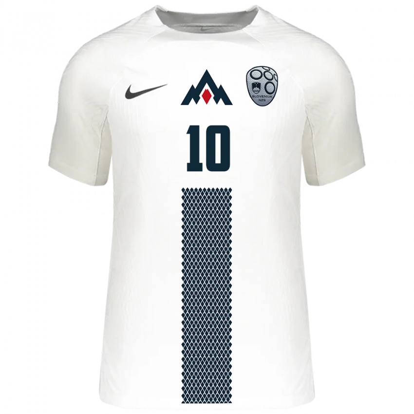 Heren Slovenië Svit Seslar #10 Wit Thuisshirt Thuistenue 24-26 T-Shirt