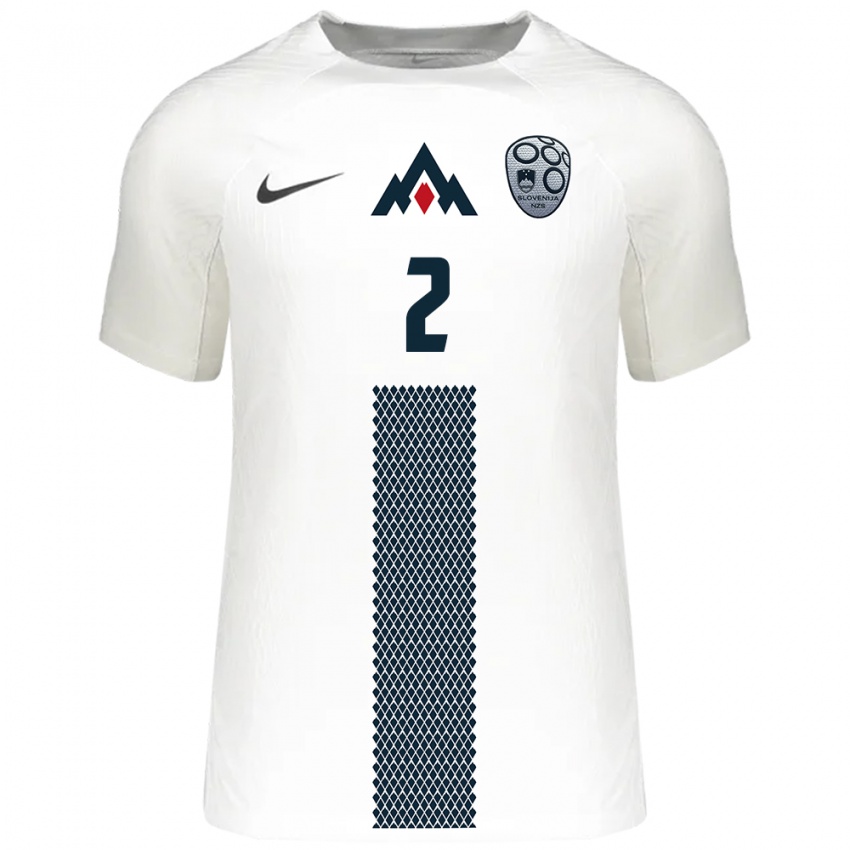 Heren Slovenië Zan Mesko #2 Wit Thuisshirt Thuistenue 24-26 T-Shirt