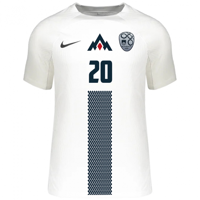 Heren Slovenië Zara Kramžar #20 Wit Thuisshirt Thuistenue 24-26 T-Shirt