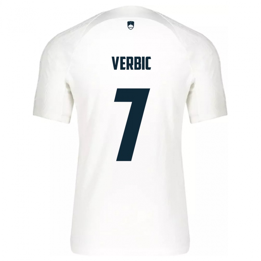 Heren Slovenië Benjamin Verbic #7 Wit Thuisshirt Thuistenue 24-26 T-Shirt