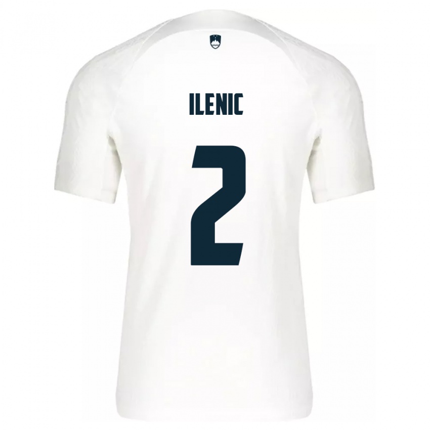 Heren Slovenië Mitja Ilenic #2 Wit Thuisshirt Thuistenue 24-26 T-Shirt