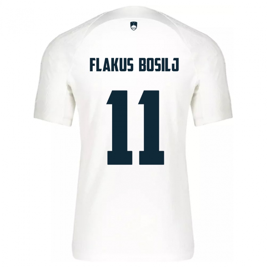 Heren Slovenië David Flakus Bosilj #11 Wit Thuisshirt Thuistenue 24-26 T-Shirt