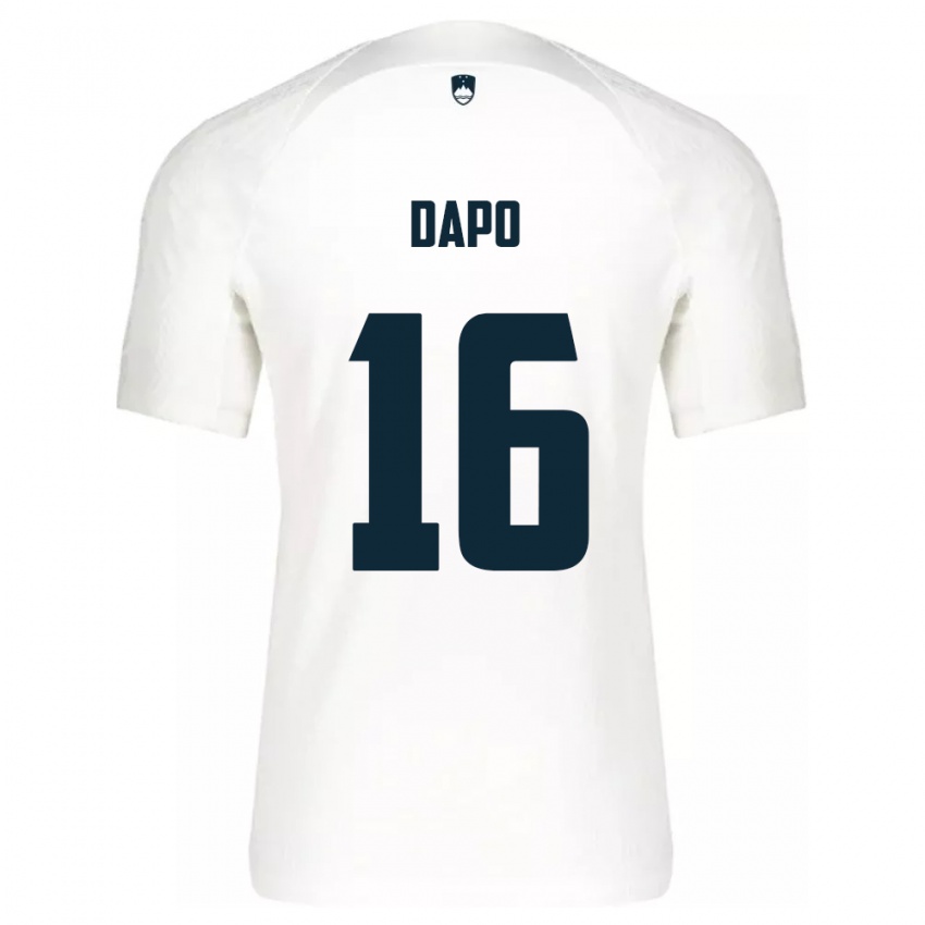 Heren Slovenië Jan Dapo #16 Wit Thuisshirt Thuistenue 24-26 T-Shirt