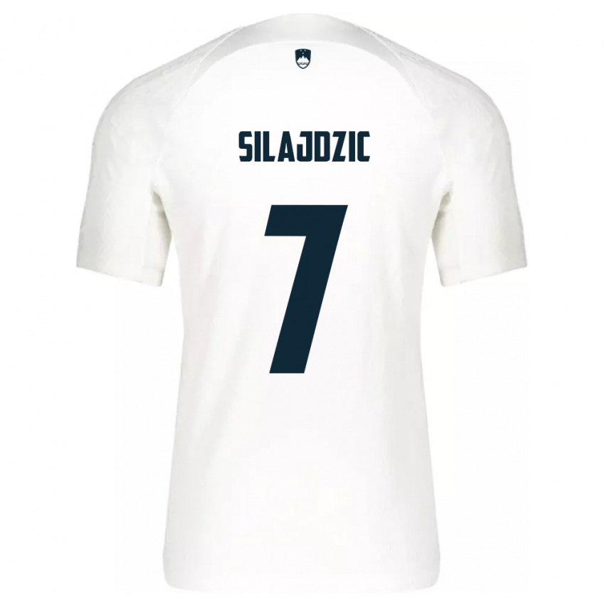 Heren Slovenië Riad Silajdzic #7 Wit Thuisshirt Thuistenue 24-26 T-Shirt