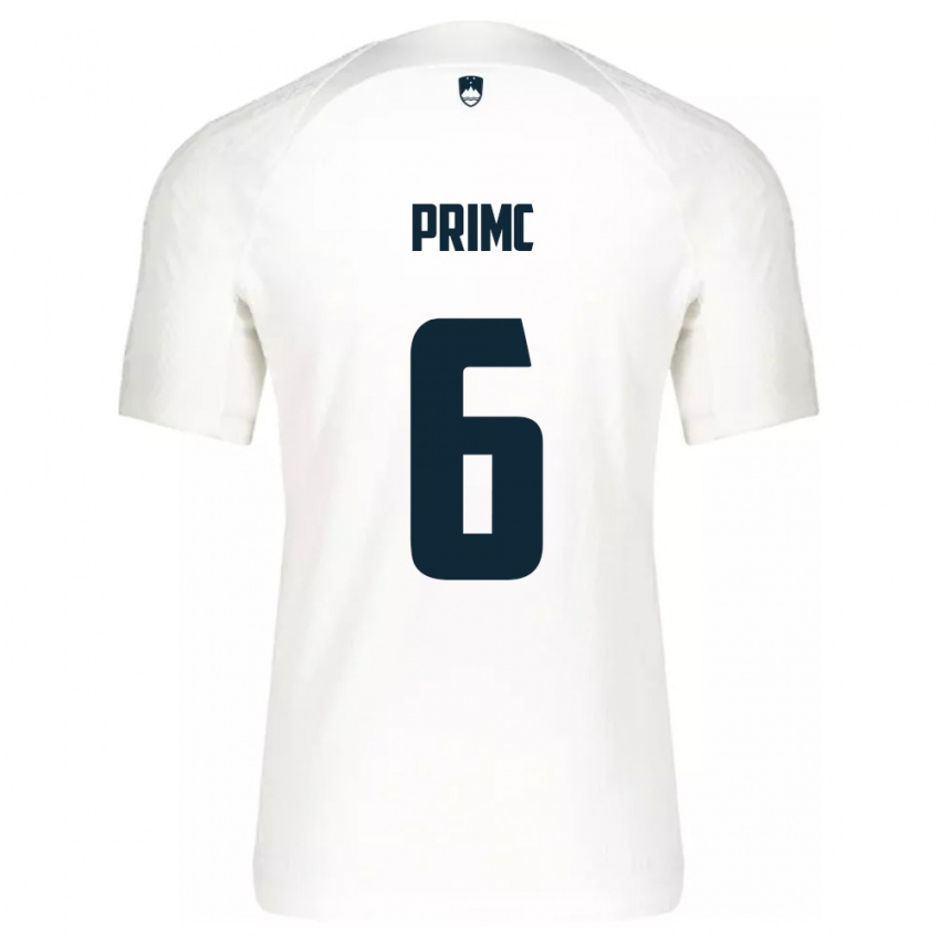 Heren Slovenië Tai Primc #6 Wit Thuisshirt Thuistenue 24-26 T-Shirt