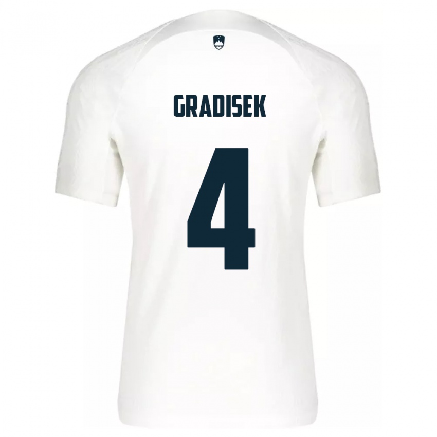 Heren Slovenië Sara Gradišek #4 Wit Thuisshirt Thuistenue 24-26 T-Shirt