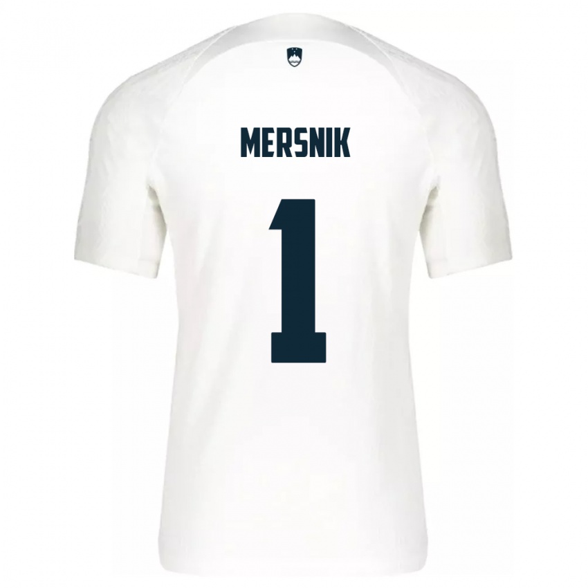 Heren Slovenië Zala Meršnik #1 Wit Thuisshirt Thuistenue 24-26 T-Shirt