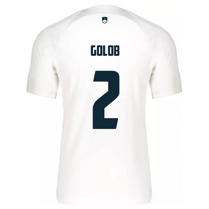 Heren Slovenië Lana Golob #2 Wit Thuisshirt Thuistenue 24-26 T-Shirt