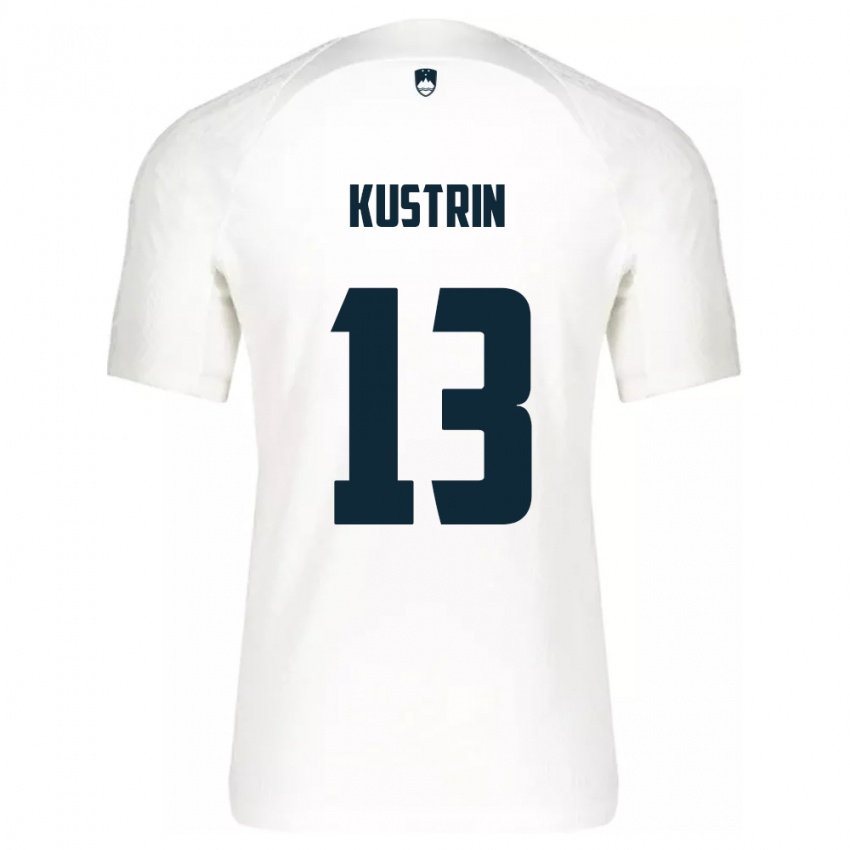 Heren Slovenië Zala Kuštrin #13 Wit Thuisshirt Thuistenue 24-26 T-Shirt