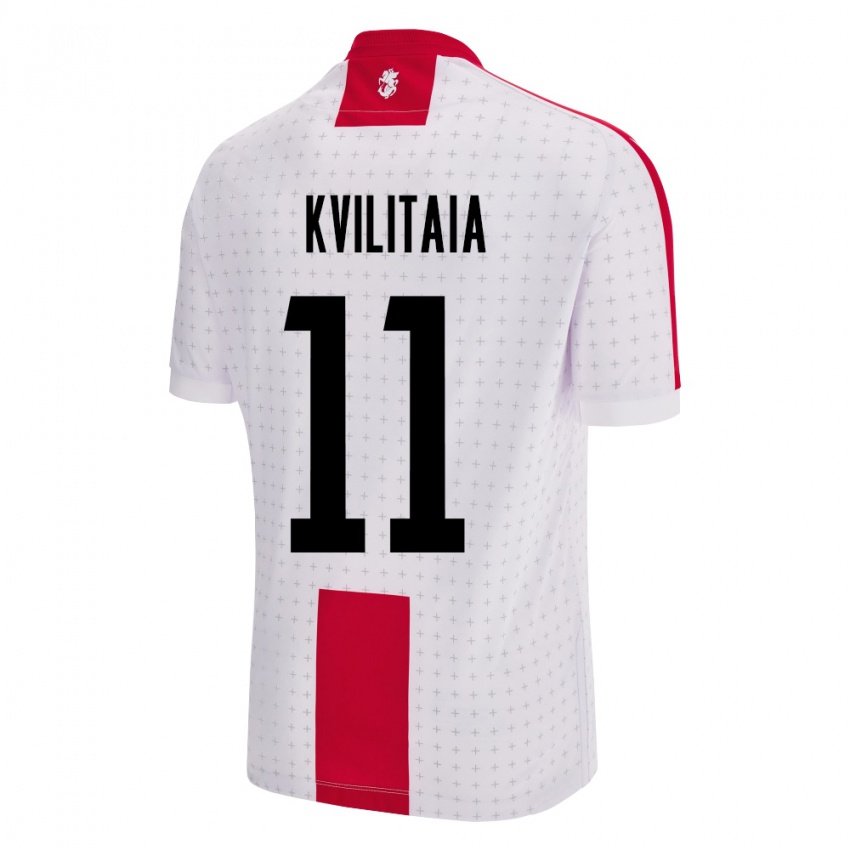 Heren Georgia Giorgi Kvilitaia #11 Wit Thuisshirt Thuistenue 24-26 T-Shirt