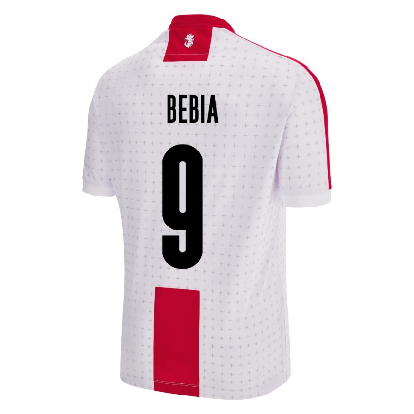 Heren Georgia Maiko Bebia #9 Wit Thuisshirt Thuistenue 24-26 T-Shirt