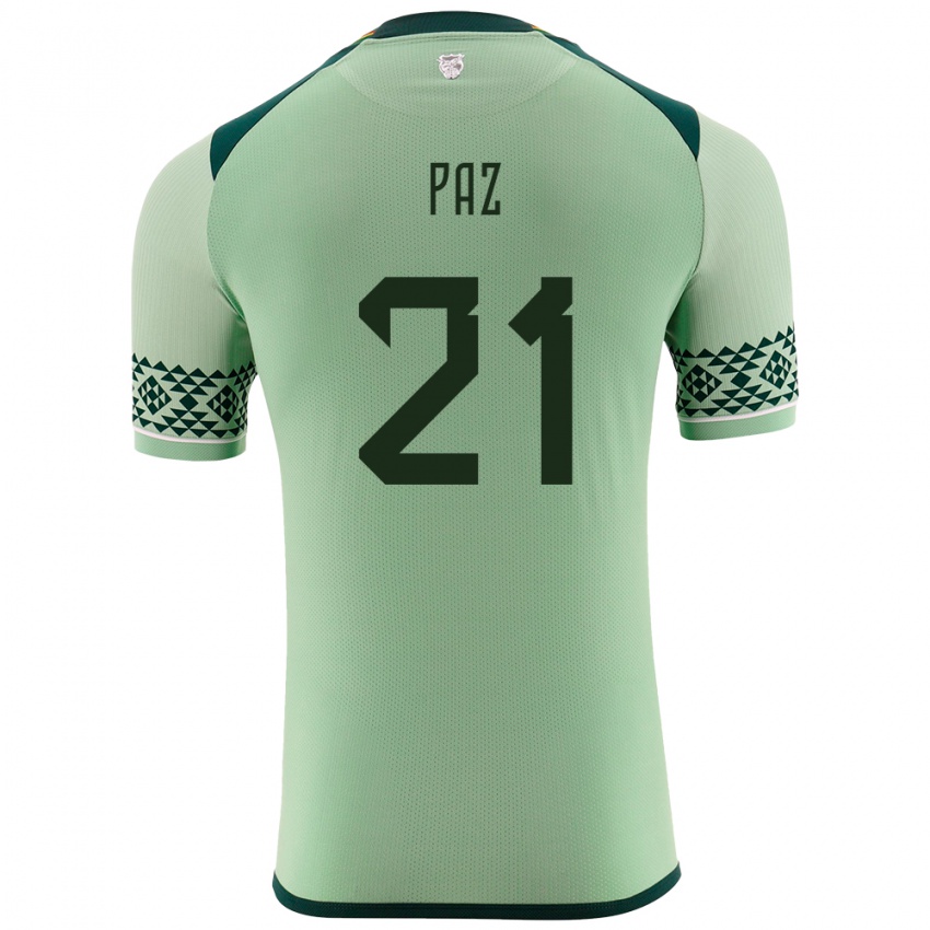 Heren Bolivia Luis Paz #21 Licht Groen Thuisshirt Thuistenue 24-26 T-Shirt