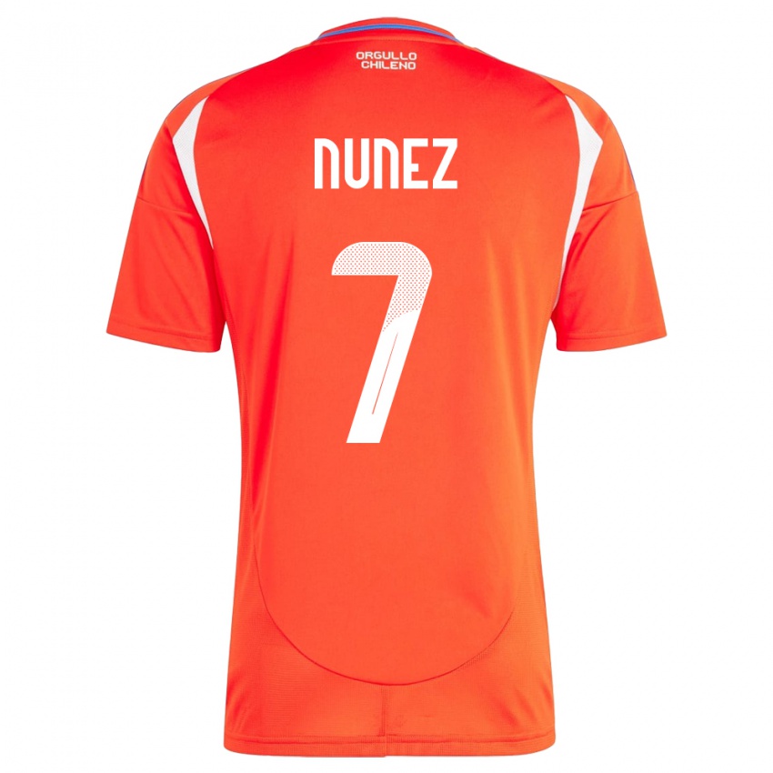 Heren Chili Marcelino Núñez #7 Rood Thuisshirt Thuistenue 24-26 T-Shirt