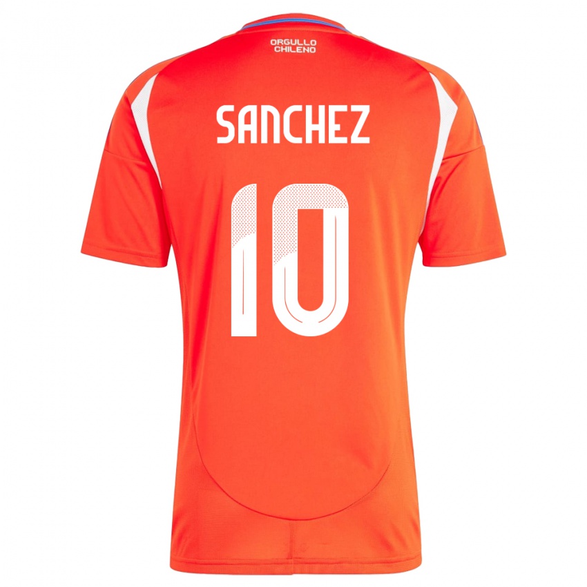 Heren Chili Alexis Sánchez #10 Rood Thuisshirt Thuistenue 24-26 T-Shirt
