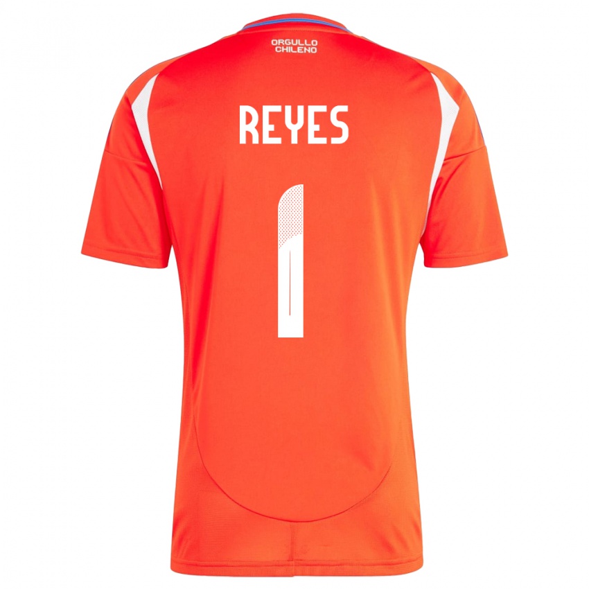 Heren Chili Vicente Reyes #1 Rood Thuisshirt Thuistenue 24-26 T-Shirt