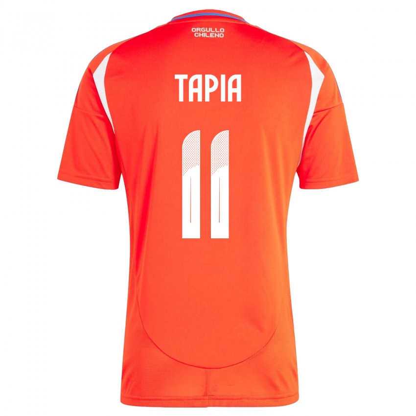 Heren Chili Gonzalo Tapia #11 Rood Thuisshirt Thuistenue 24-26 T-Shirt