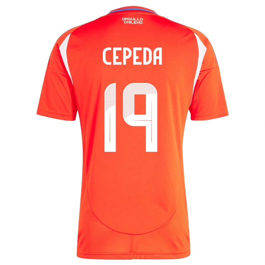 Heren Chili Lucas Cepeda #19 Rood Thuisshirt Thuistenue 24-26 T-Shirt