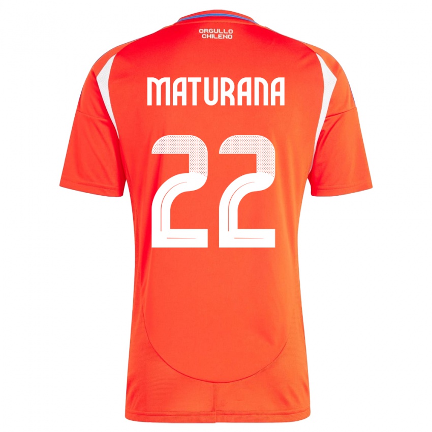 Heren Chili Martín Maturana #22 Rood Thuisshirt Thuistenue 24-26 T-Shirt