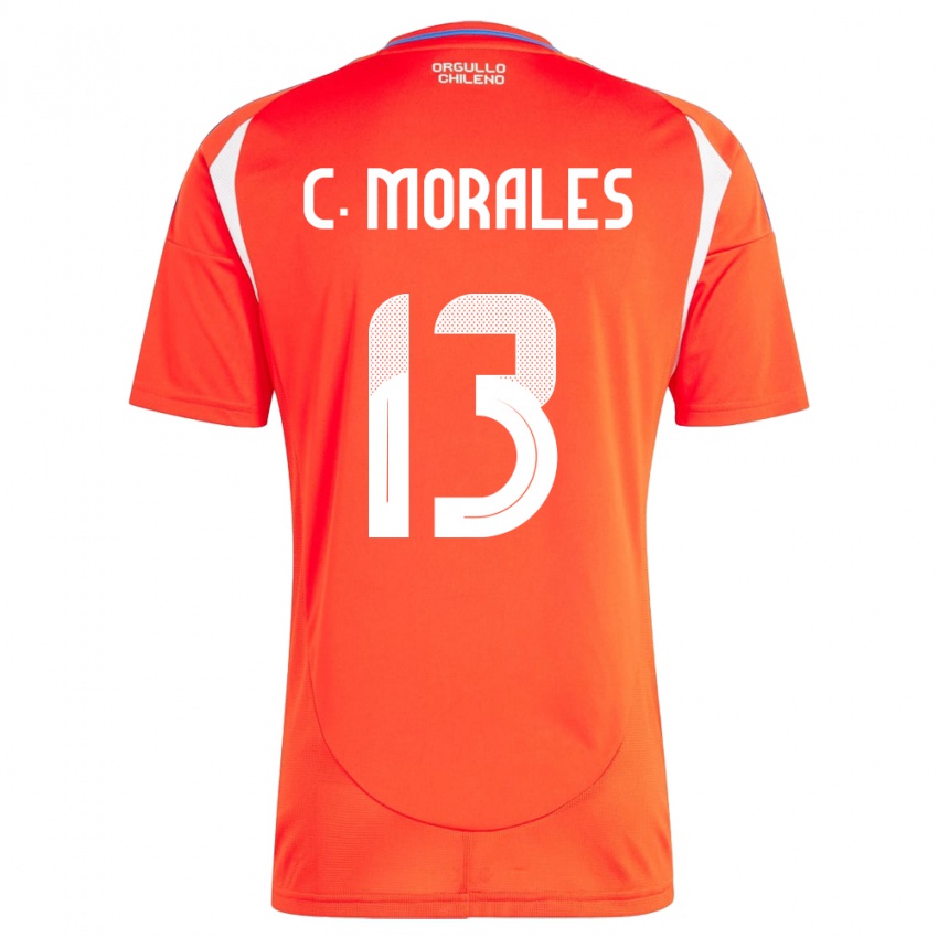 Heren Chili Cristián Morales #13 Rood Thuisshirt Thuistenue 24-26 T-Shirt