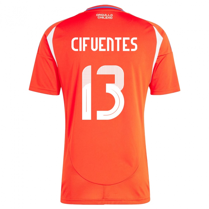 Heren Chili Anaís Cifuentes #13 Rood Thuisshirt Thuistenue 24-26 T-Shirt