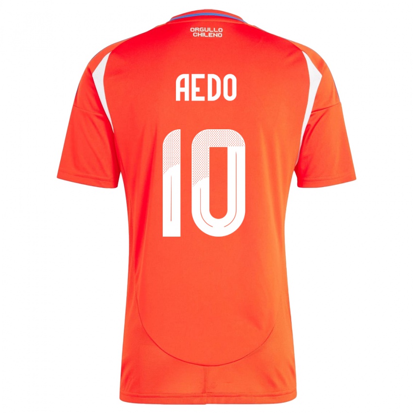 Heren Chili Yanara Aedo #10 Rood Thuisshirt Thuistenue 24-26 T-Shirt