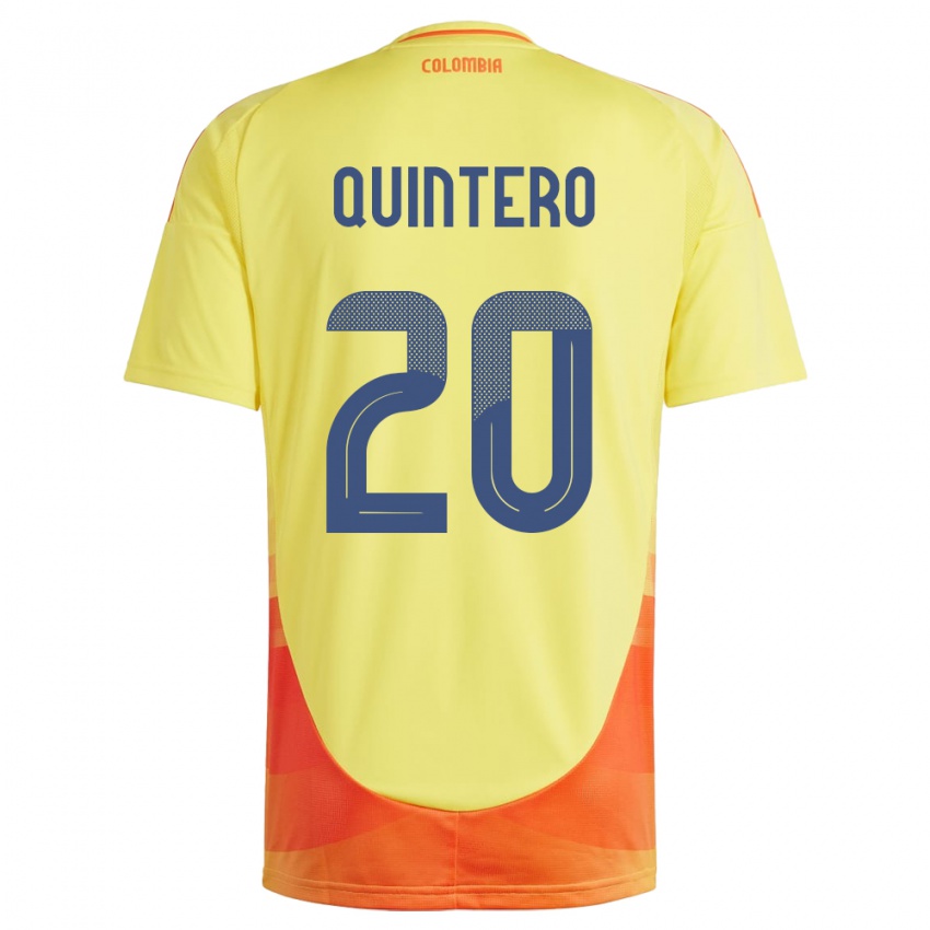 Heren Colombia Juan Fernando Quintero #20 Geel Thuisshirt Thuistenue 24-26 T-Shirt