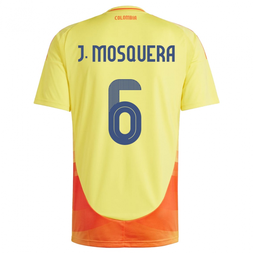 Heren Colombia Juan Mosquera #6 Geel Thuisshirt Thuistenue 24-26 T-Shirt