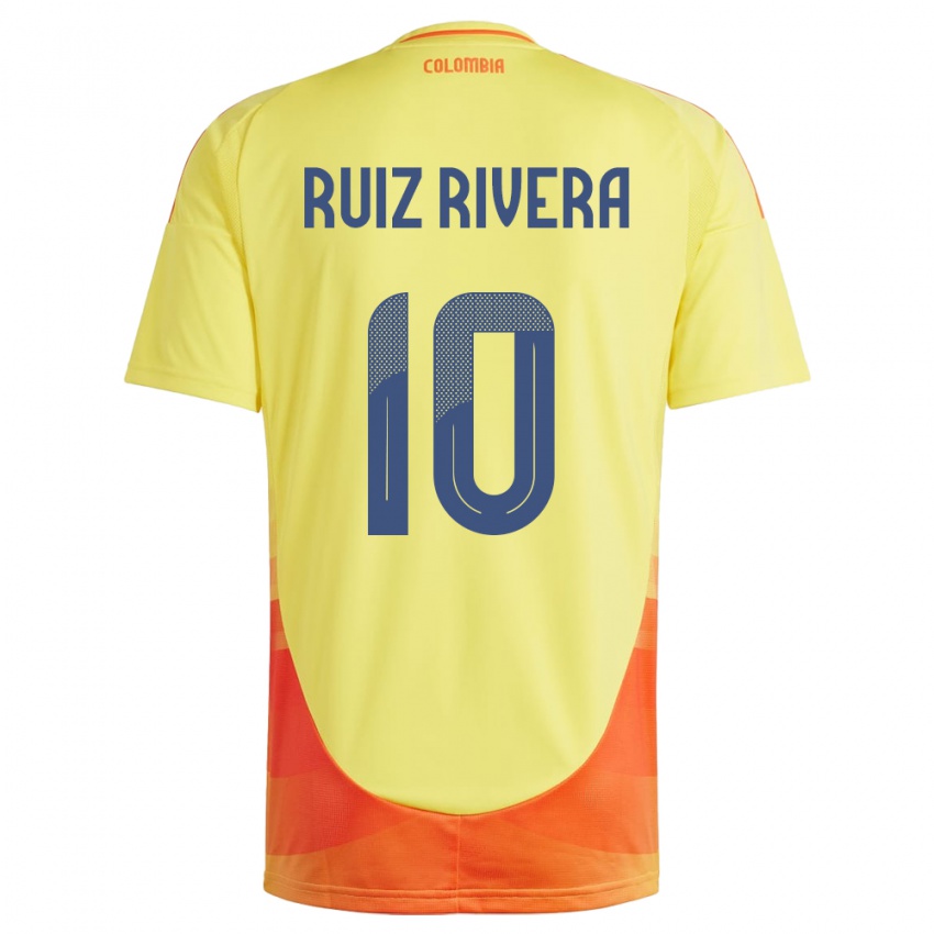 Heren Colombia Daniel Ruiz Rivera #10 Geel Thuisshirt Thuistenue 24-26 T-Shirt