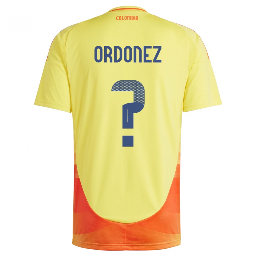 Heren Colombia Willian Ordóñez #0 Geel Thuisshirt Thuistenue 24-26 T-Shirt