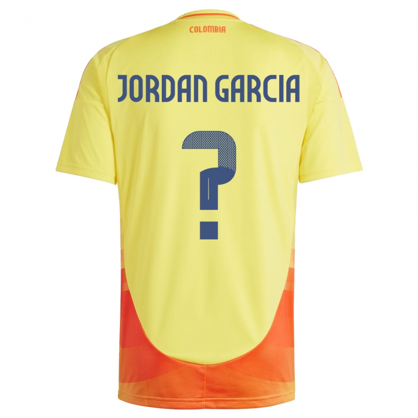 Heren Colombia Jordan García #0 Geel Thuisshirt Thuistenue 24-26 T-Shirt