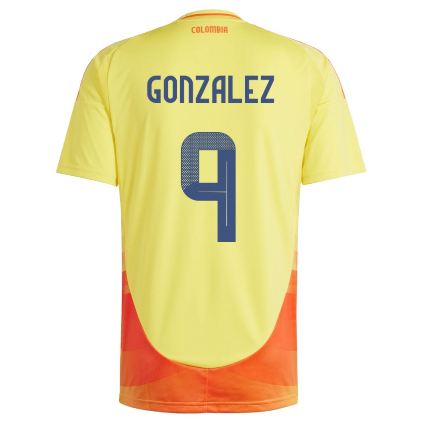 Heren Colombia Manuela González #9 Geel Thuisshirt Thuistenue 24-26 T-Shirt