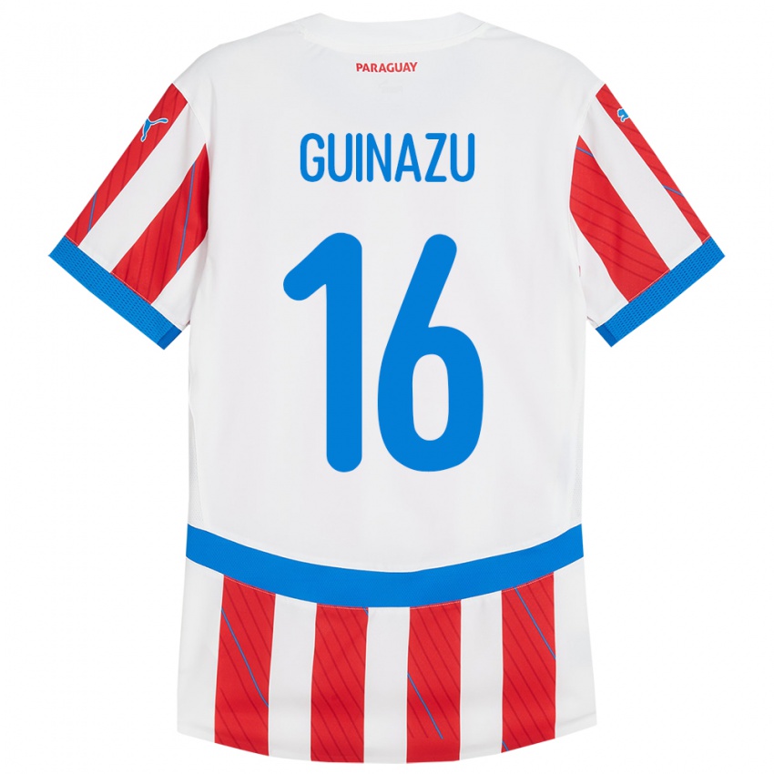 Heren Paraguay Lucas Guiñazú #16 Wit Rood Thuisshirt Thuistenue 24-26 T-Shirt